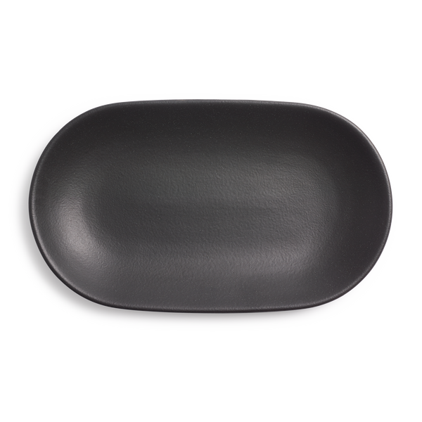 Stoneware Black Oval Serving Platter — Creating Comfort Lab